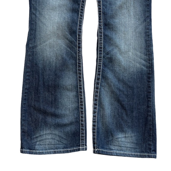 HARLEY-DAVIDSON Flap Pockets Women’s Boot Cut Distressed Denim Jeans Size 8 - Picture 5 of 15